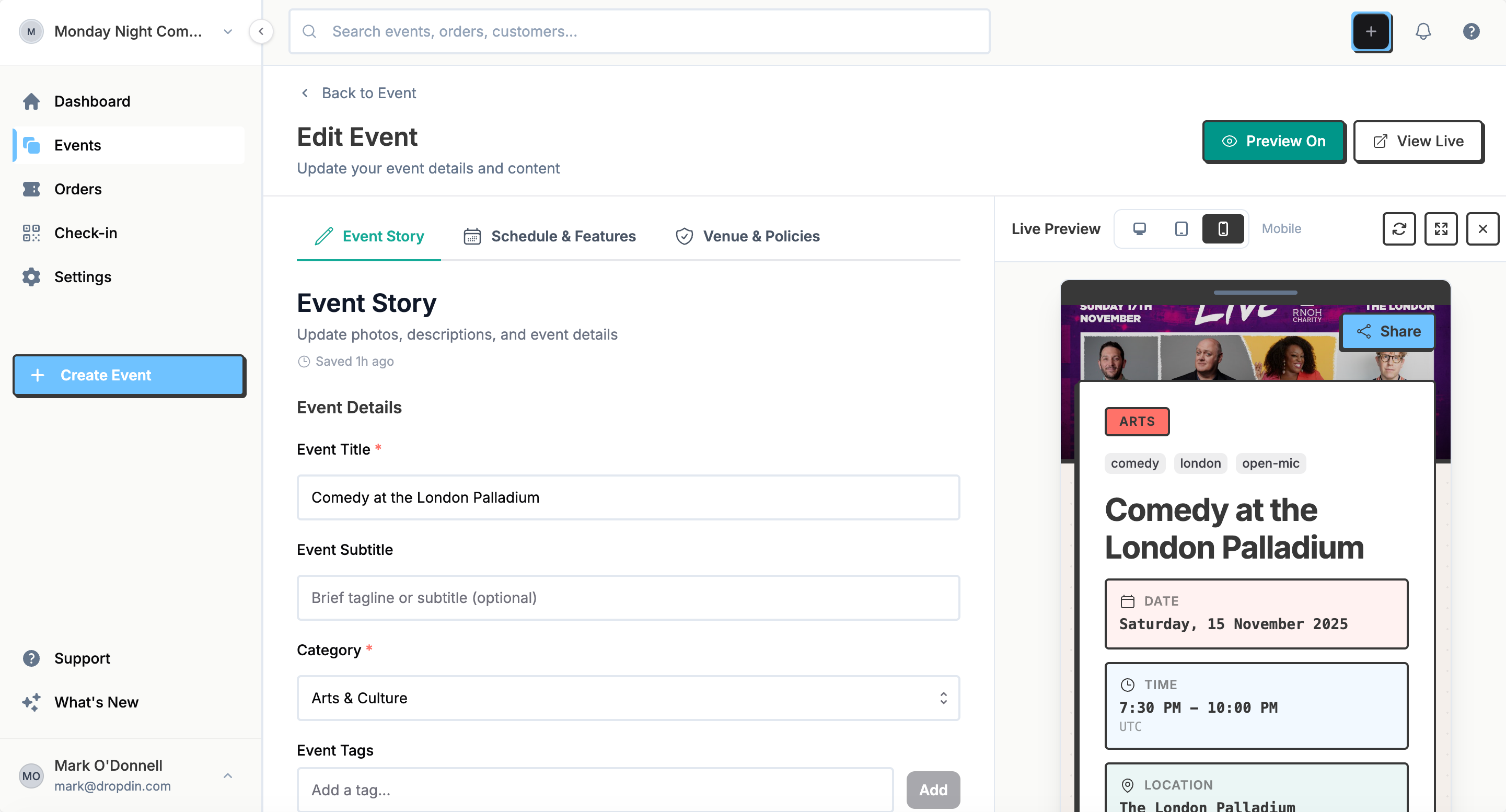 Event Creation Wizard